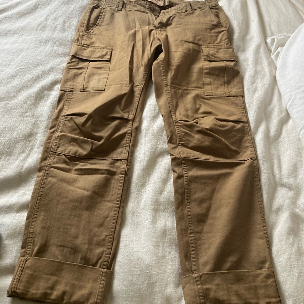 Iron & resin Men's Cargo Pants in Brown - Classic Workwear Style size 32